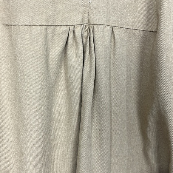 Mystree Womens Tunic/Jacket L Tan 4 Button Close Wide Sleeves Pockets Peplum Hem - Picture 13 of 16